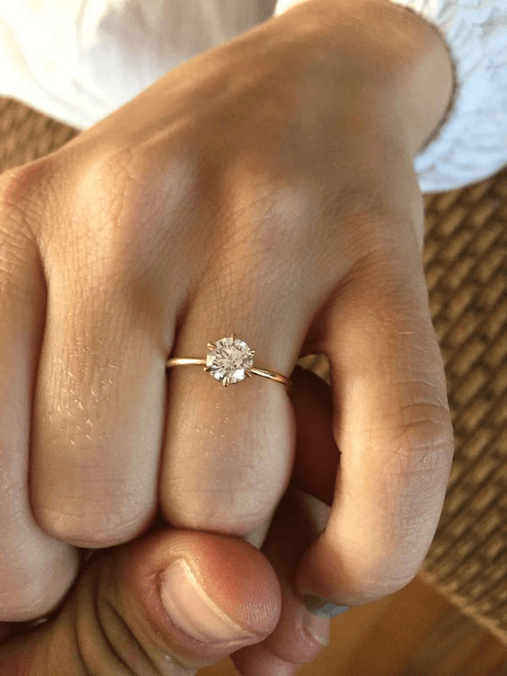 Nhẫn đính hôn một viên đá - Pinterest