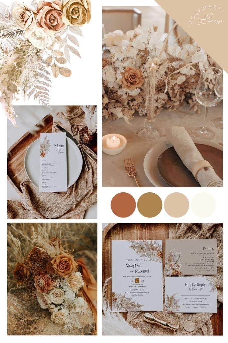 The color combination of burnt orange and taupe evokes a comfy and cozy feeling. - Pinterest