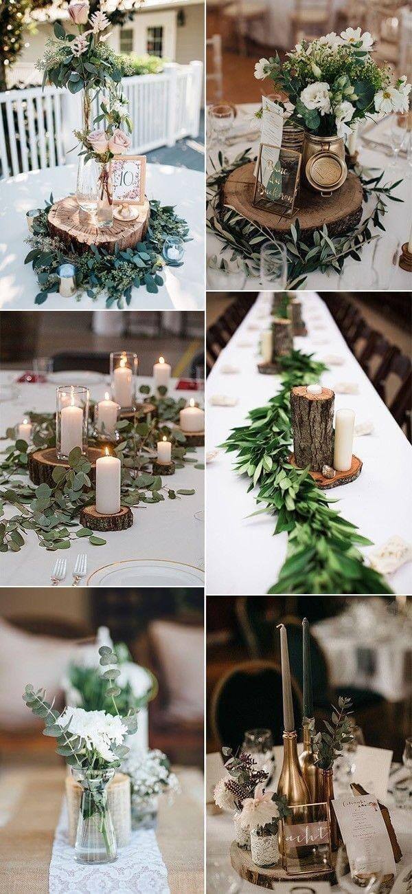 The combination of green tones, white and brown makes your wedding space graceful and gentle, yet delicate and elegant. - Pinterest