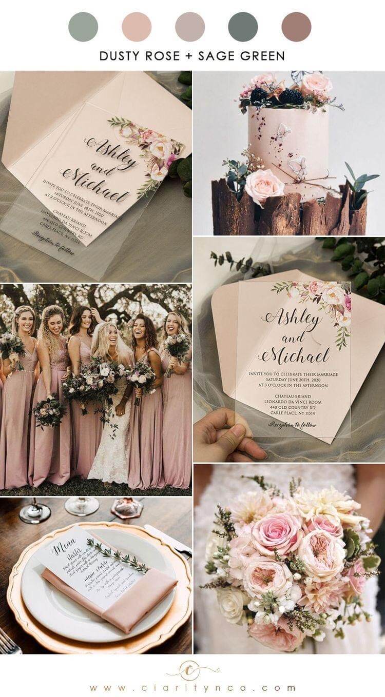 Dusty rose and sage best sale green wedding