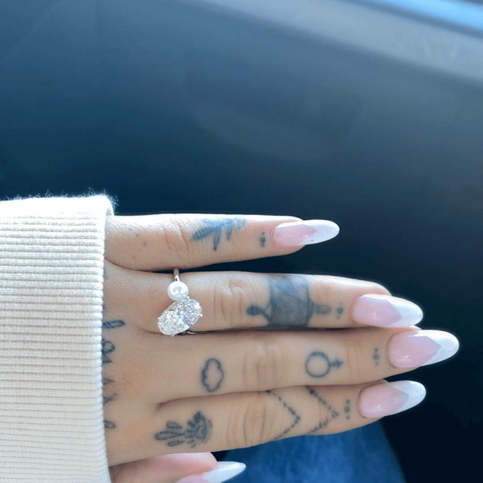 Ariana Grande's engagement ring was shared on her personal Instagram on December 22, 2020. - Instagram