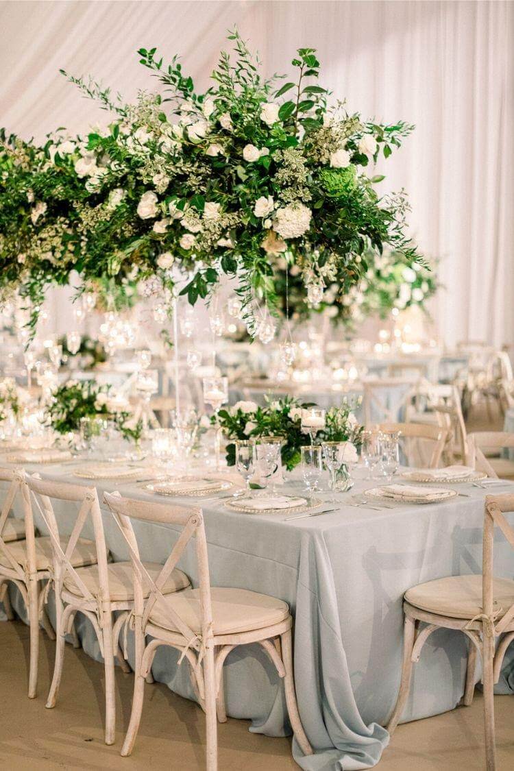 No matter it’s indoor and outdoor, greenery brings a gently calming effect to your wedding party. - Pinterest