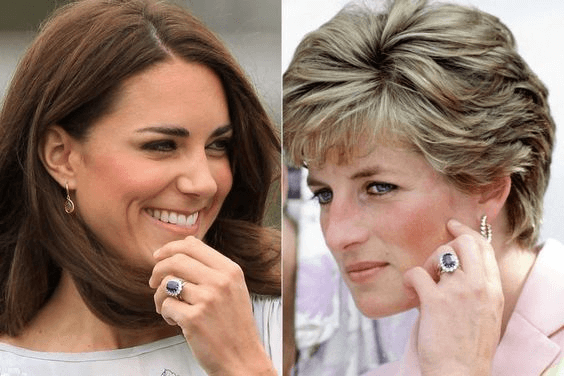 Princess Diana and Kate Middleton timeless engagement ring - Pinterest