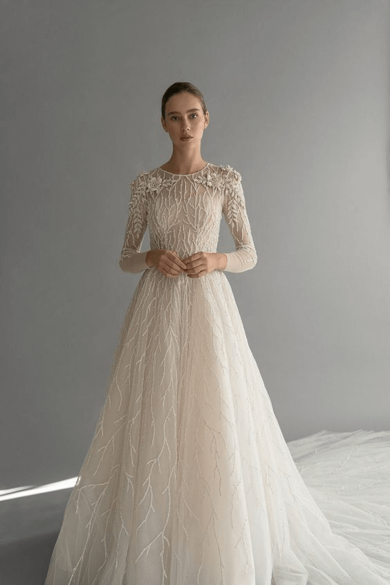 Jewel neckline wedding dress - Pinterest