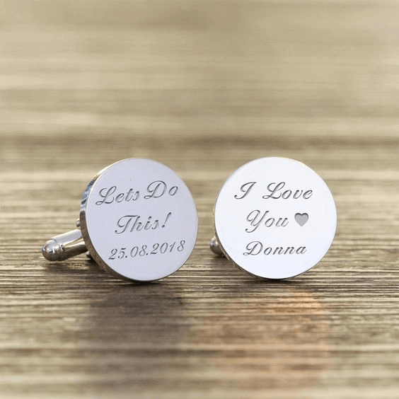 Personalized cufflink for the groom  - Pinterest