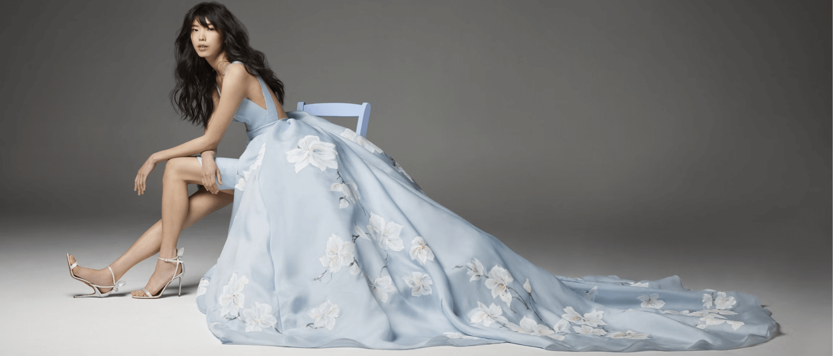 The graceful fluffy blue wedding dress from Ines Couture Spring 2023 collection. - WebSite