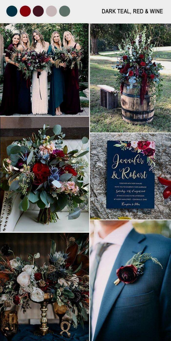 The mystic atmosphere from the combination of dark teal and wine. - Pinterest