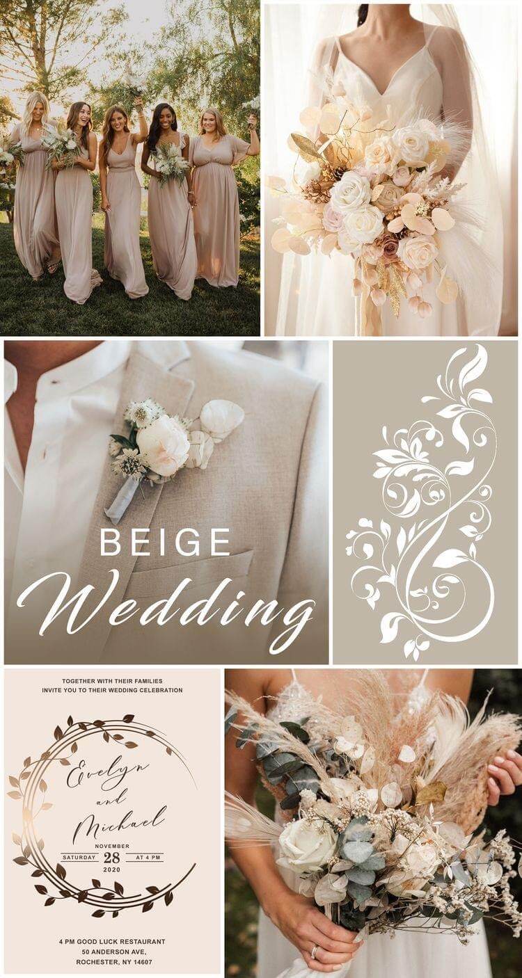 Beige has always been the most popular color for weddings because of its minimalism and elegance. - Pinterest