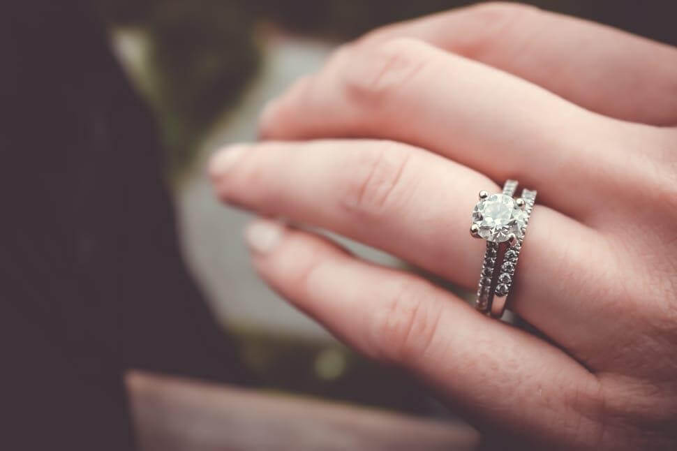 Wearing a wedding ring and engagement ring - Pinterest
